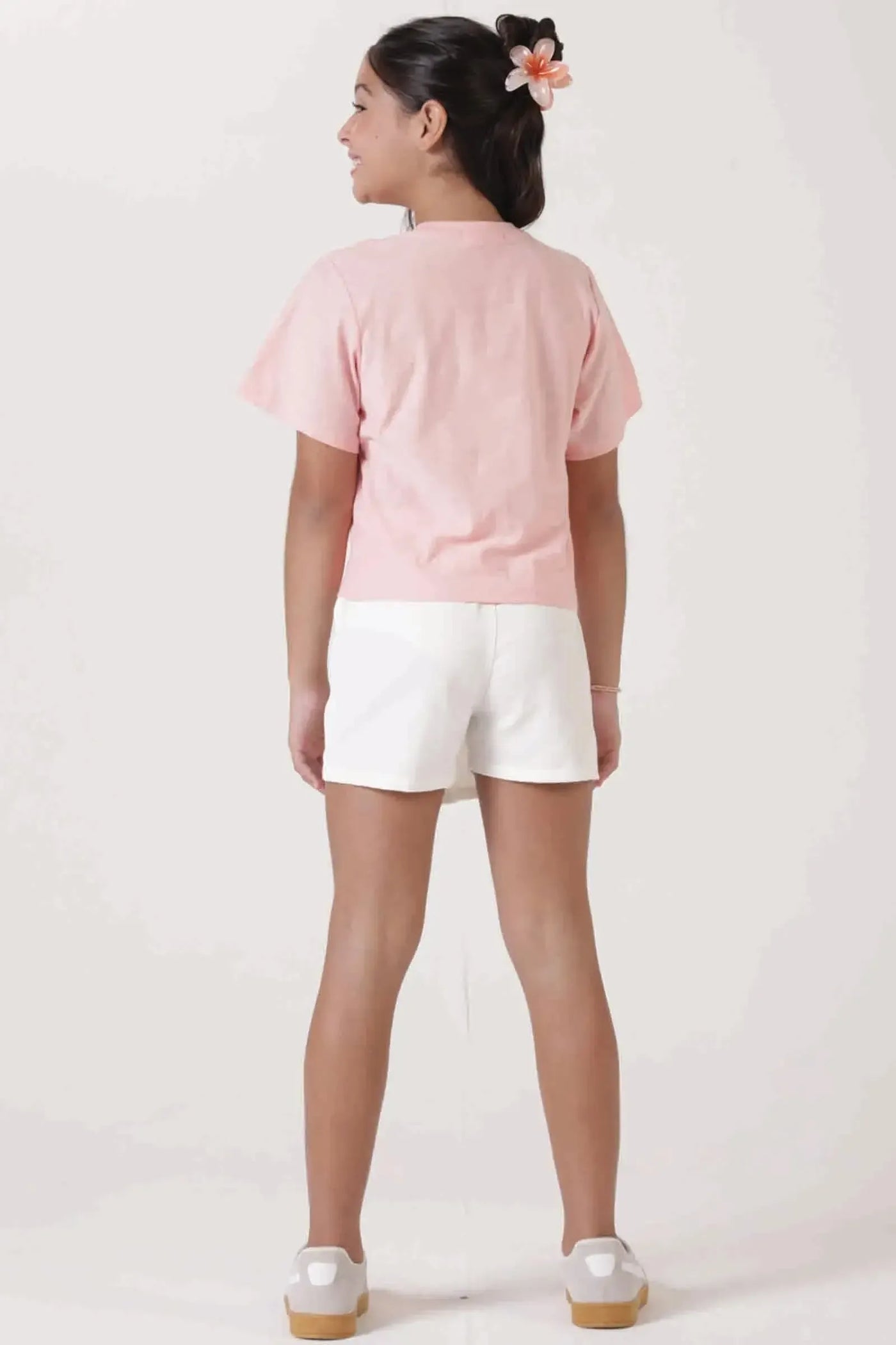 Conjunto de Blusa Boxy Over em Malha Flamê e Short Saia em Sarja com Elastano 87464 Lilimoon Teen Menina