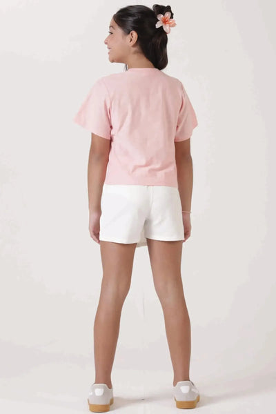 Conjunto de Blusa Boxy Over em Malha Flamê e Short Saia em Sarja com Elastano 87464 Lilimoon Teen Menina