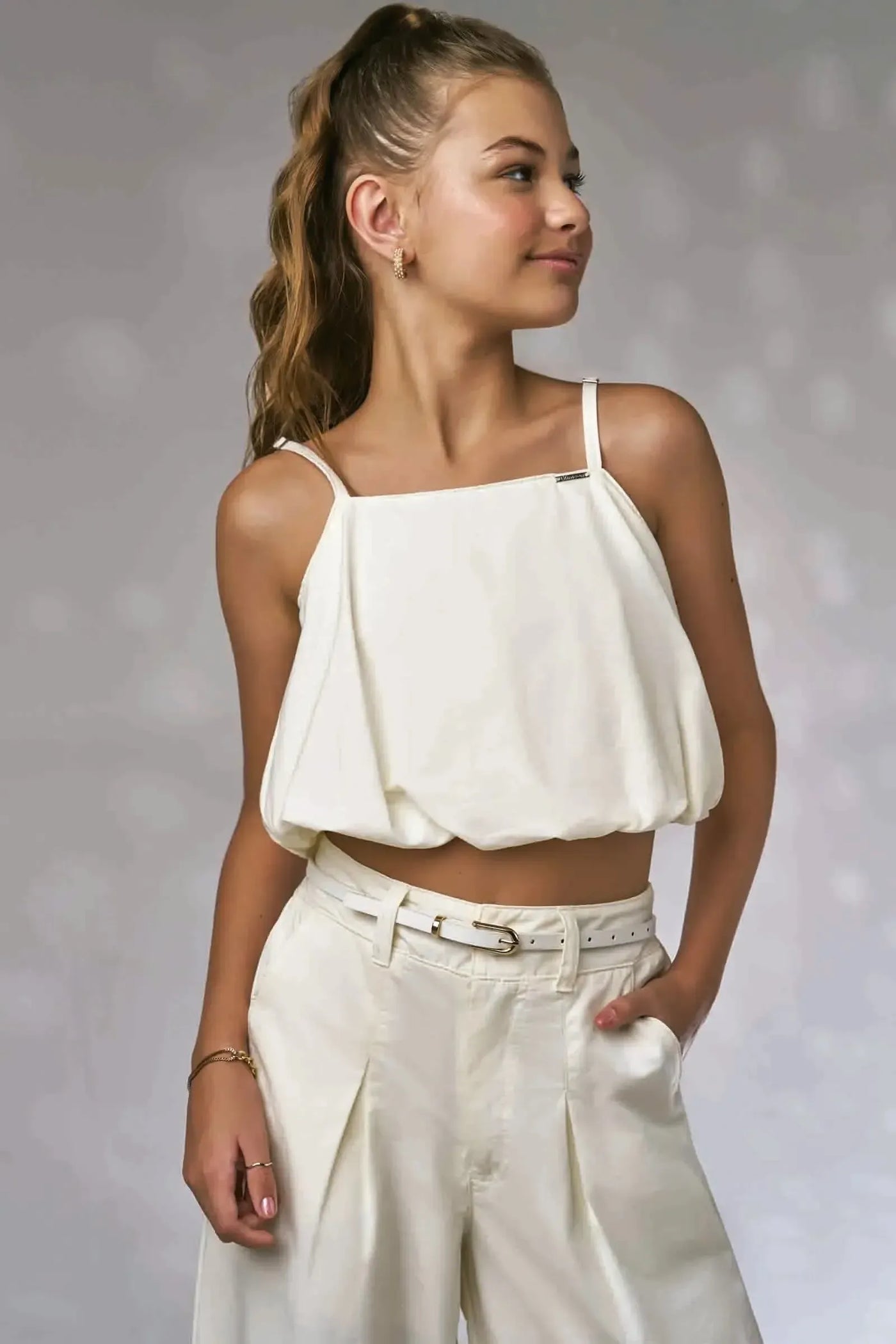 Conjunto de Top Cropped e Calça em Alfaiataria Amore 87470 Lilimoon Teen Menina