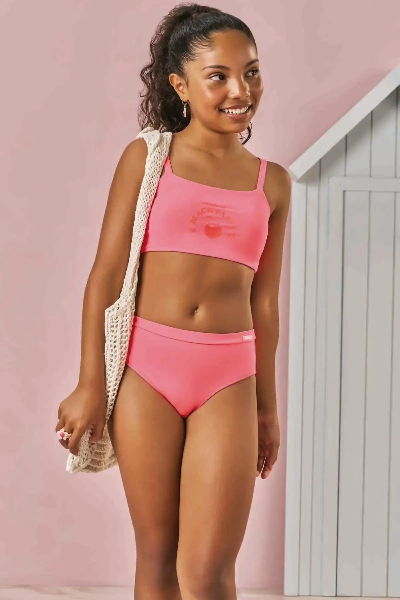 Conjunto de Biquíni com Top e Calcinha Tradicional em Malha UV Dry 50+ 87822 Lilimoon Teen Menina