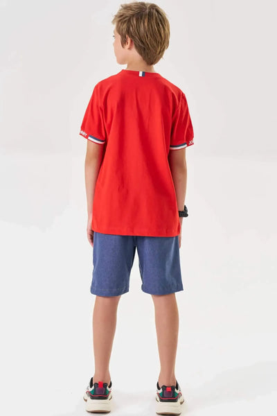 Bermuda em Cotton Jeans com Elastano 87060 Johnny Fox Teen Menino