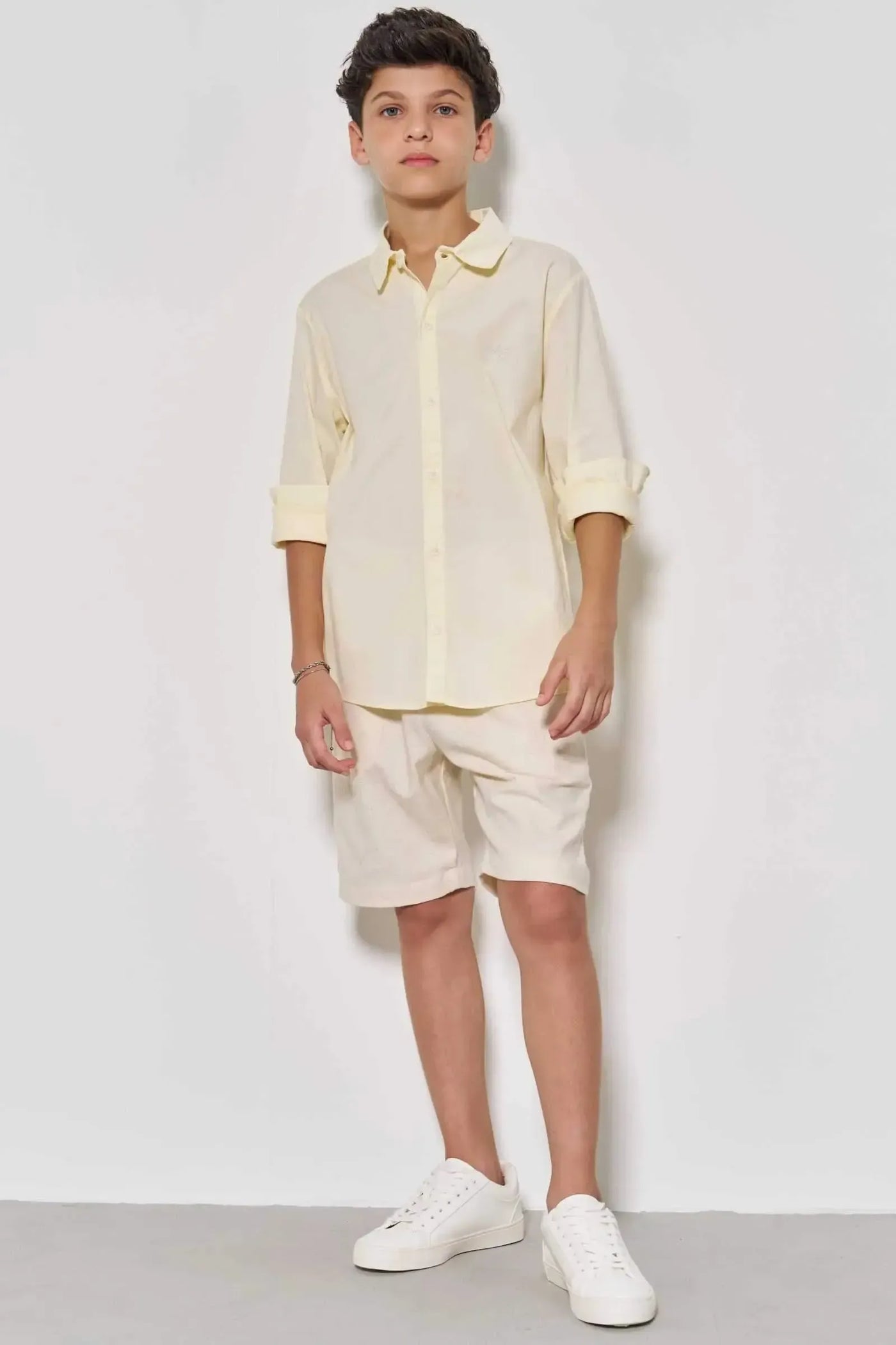 Bermuda em Linho Santorine com Elastano 86823 Johnny Fox Teen Menino