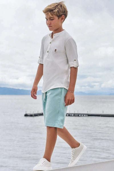 Bermuda em Linho Santorine com Elastano 86823 Johnny Fox Teen Menino