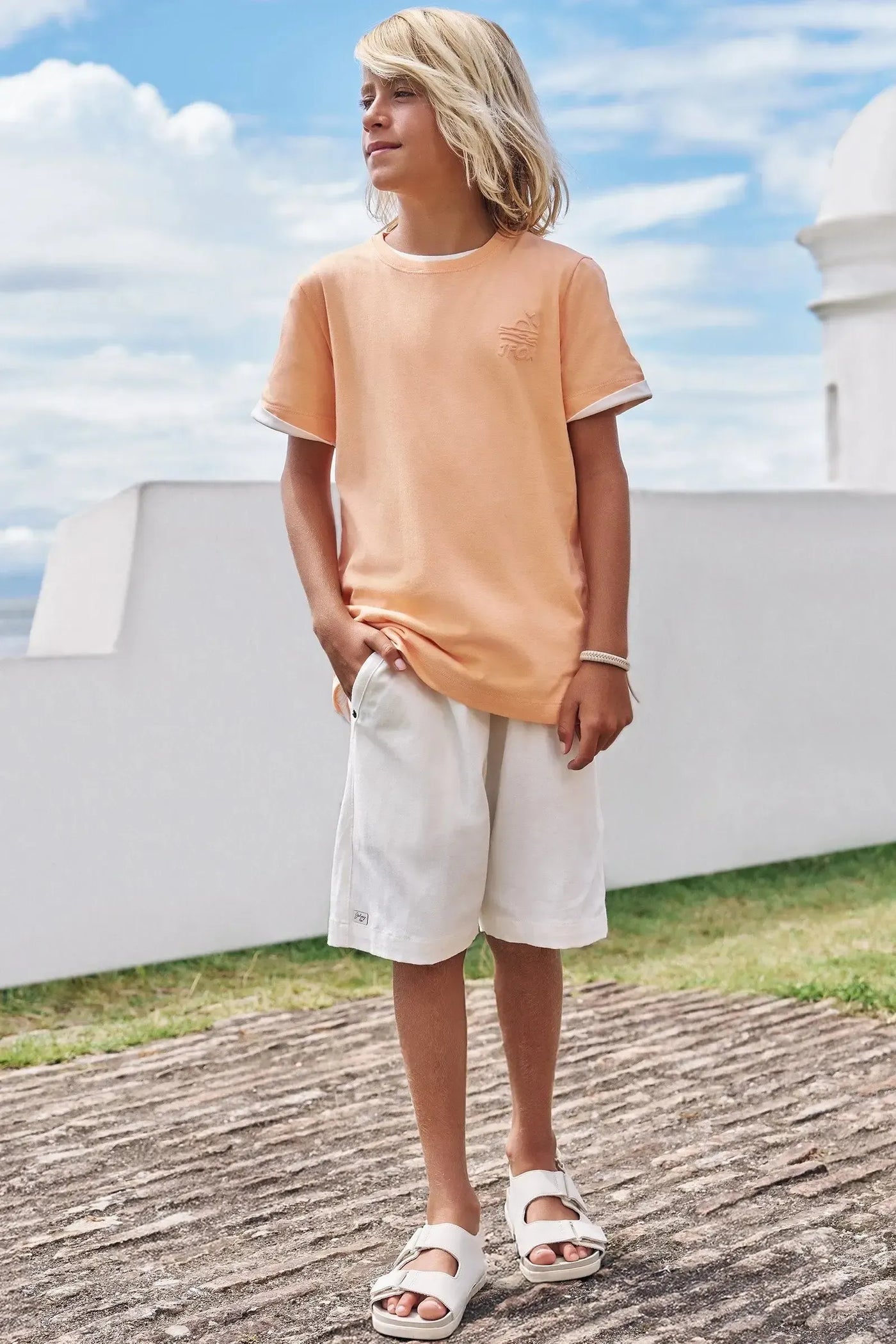 Bermuda em Sarja Girassol com Elastano 87059 Johnny Fox Teen Menino