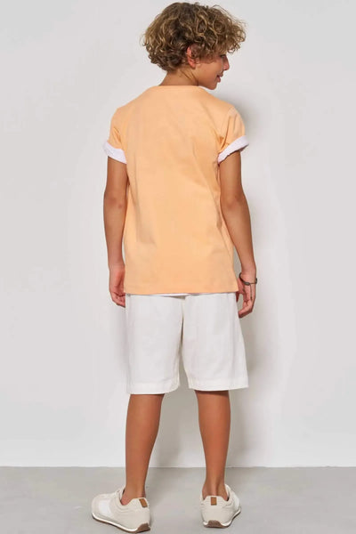 Bermuda em Sarja Girassol com Elastano 87059 Johnny Fox Teen Menino