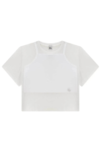 Blusa Boxy Sobreposição em Tule Brilho e Top Cropped em Ribana 86905 Vic&Vicky Teen Menina