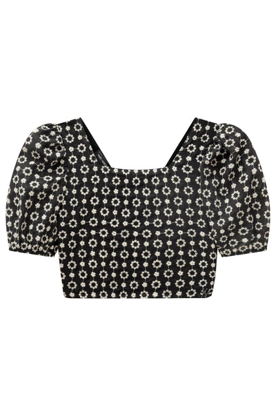 Blusa Cropped em Laise Bordada 76901 Vic&Vicky