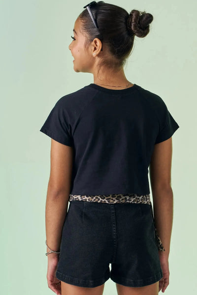 Blusa Raglan Cropped em Meia Malha 87111 Vic&Vicky Teen Menina