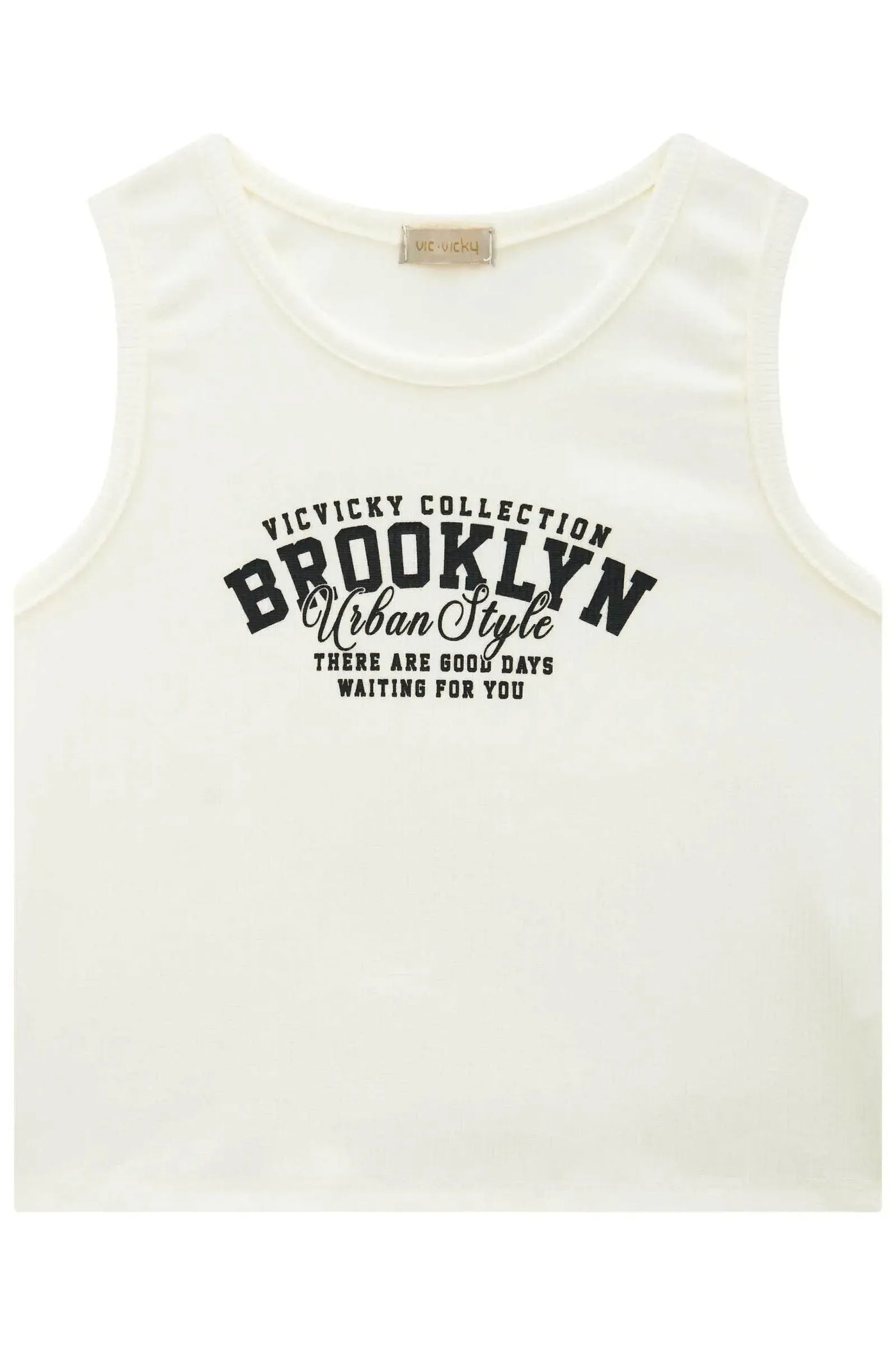 Blusa Regata Boxy em Canelado Liz 87522 Vic&Vicky Teen Menina