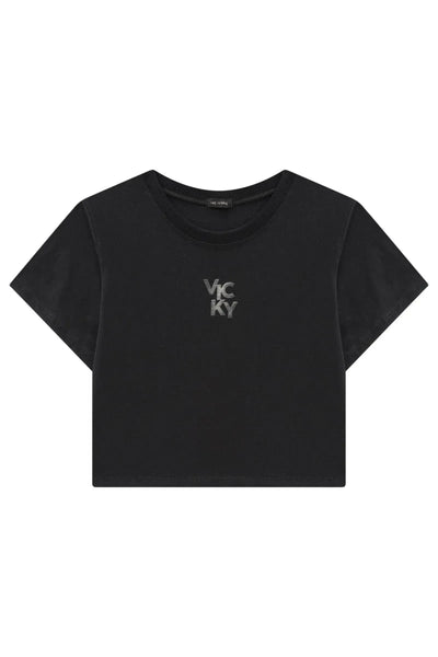 Camiseta Boxy Over em Meia Malha 87147 Vic&Vicky Teen Menina