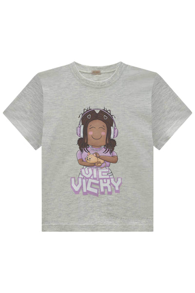 Camiseta Comfy em Meia Malha 85309 Vic&Vicky Teen Menina