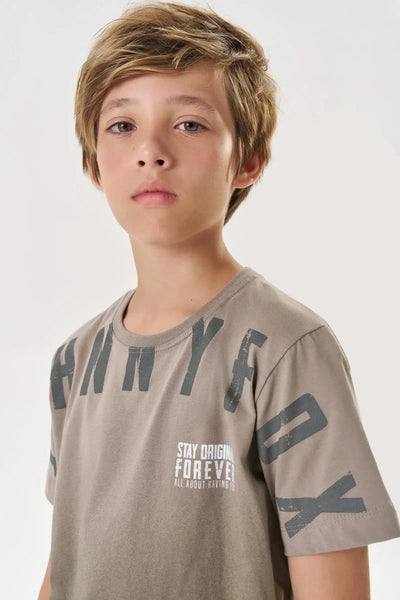 Camiseta em Meia Malha 87620 Johnny Fox Teen Menino