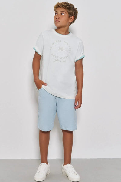 Camiseta em Meia Malha Flamê 86830 Johnny Fox Teen Menino