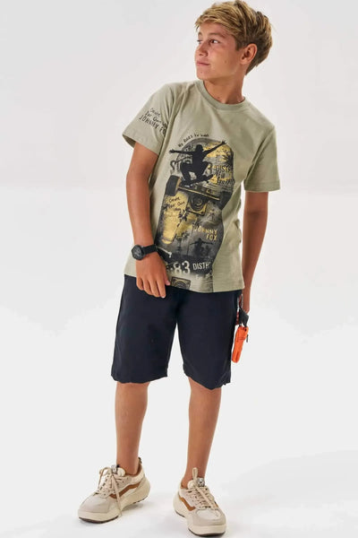 Camiseta em Meia Malha Flamê 87647 Johnny Fox Teen Menino