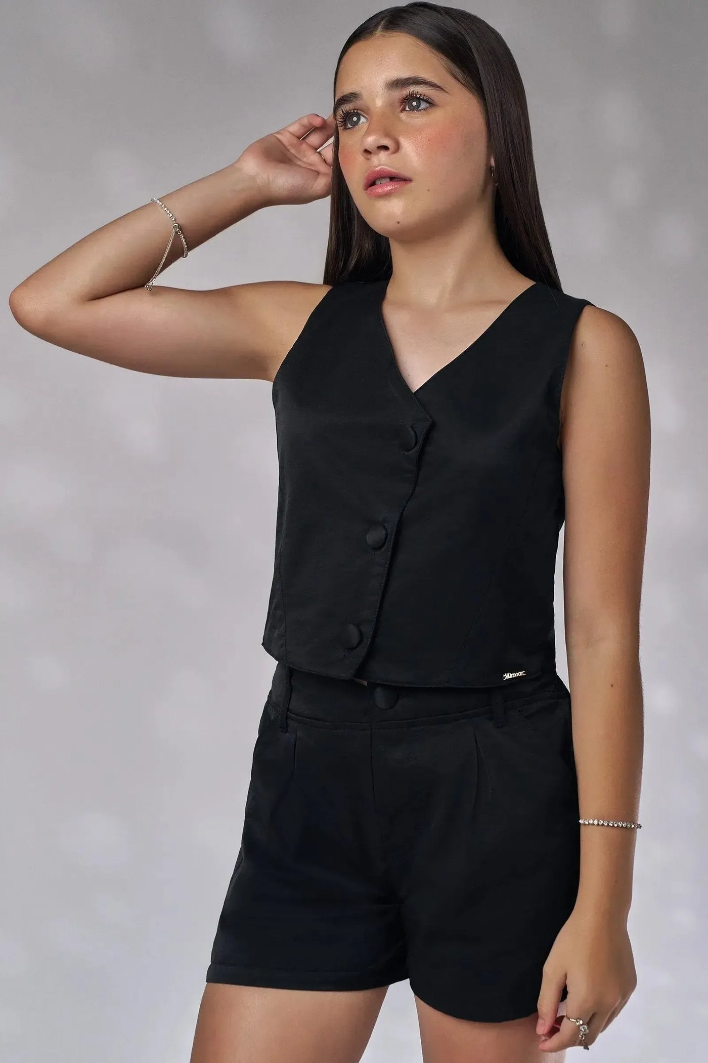 Colete Cropped em Alfaiataria Amore 86533 Lilimoon Teen Menina