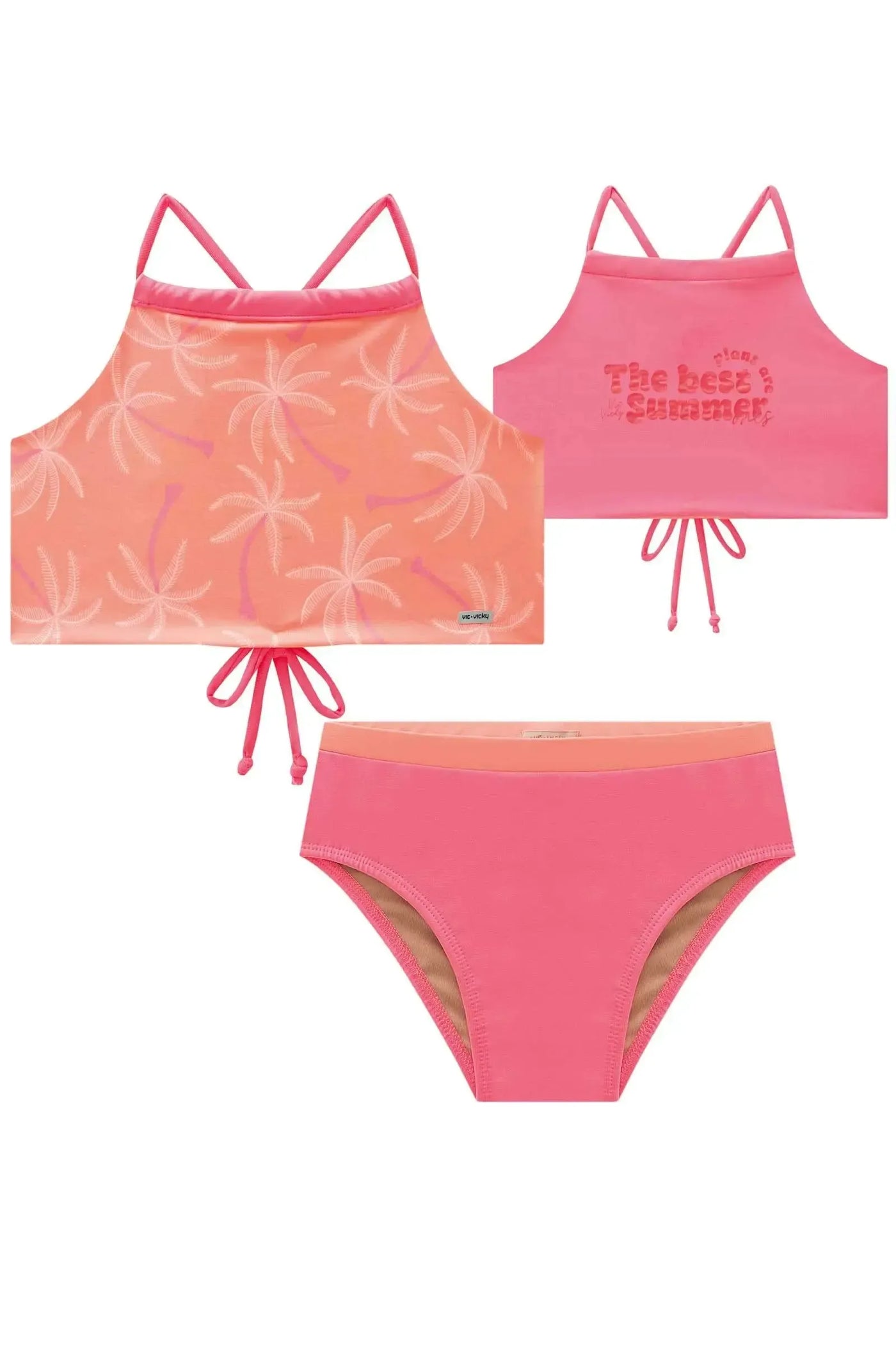Conjunto de Biquini Reversível e Calcinha Tradicional em Malha UV 50+ 87998 Vic&Vicky Teen Menina