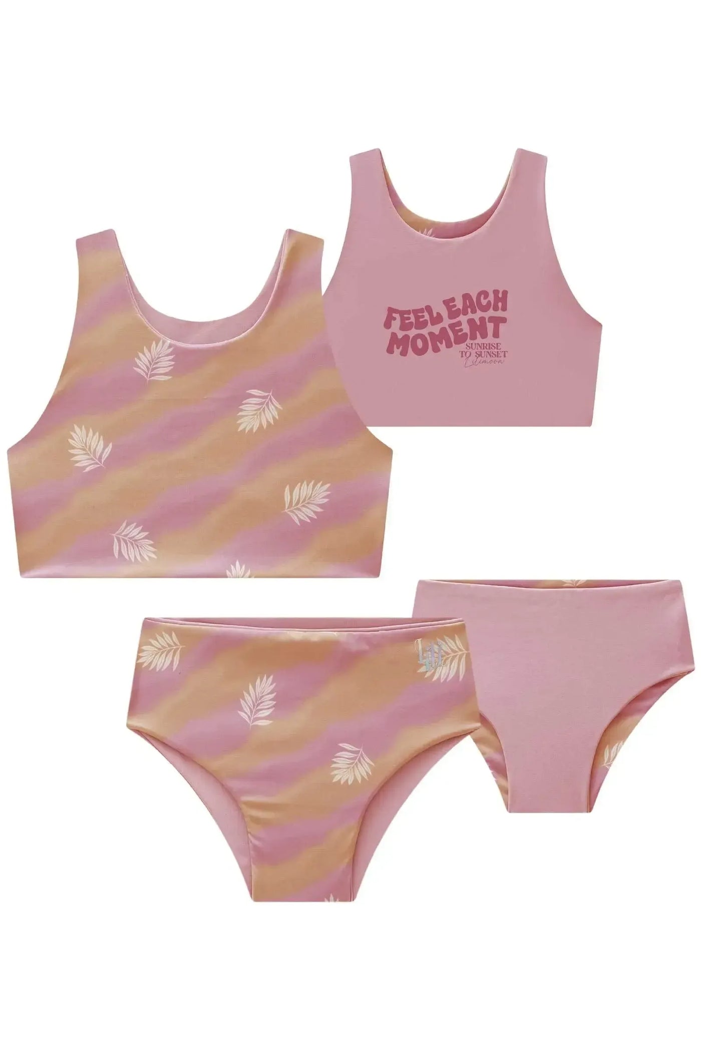 Conjunto de Biquíni Reversível em Malha UV Dry 50+ 87850 Lilimoon Teen Menina