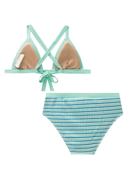 Conjunto de Biquini Top Cortininha e Calcinha Tradicional em Malha Texturizada 87997 Vic&Vicky Teen Menina