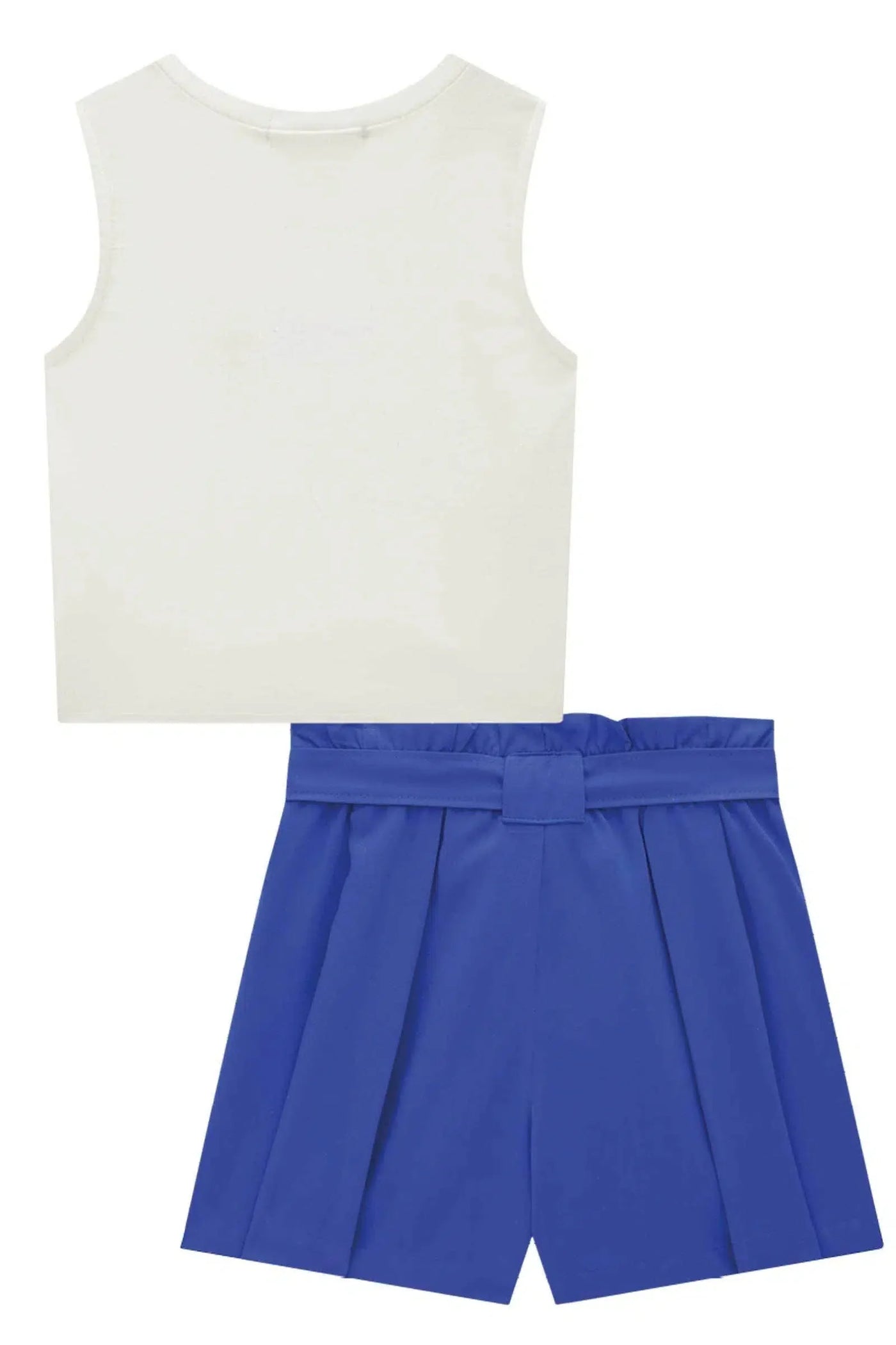 Conjunto Teen Menina de Blusa Cropped em Canelado e Shorts em Viscose 81812 Lilimoon