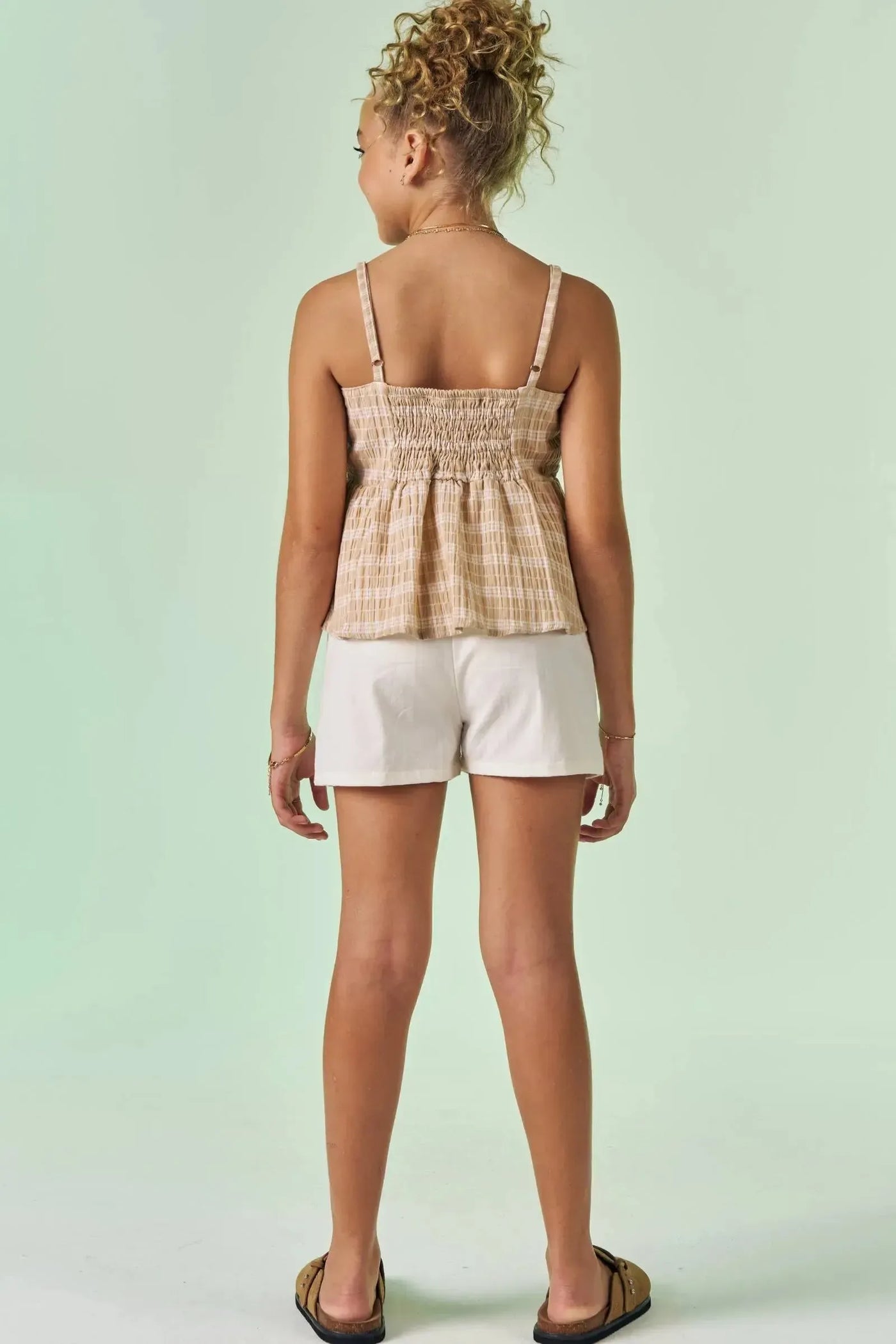 Conjunto de Blusa em Malha Texturizada e Shorts em Sarja com Elastano 87882 Vic&Vicky Teen Menina