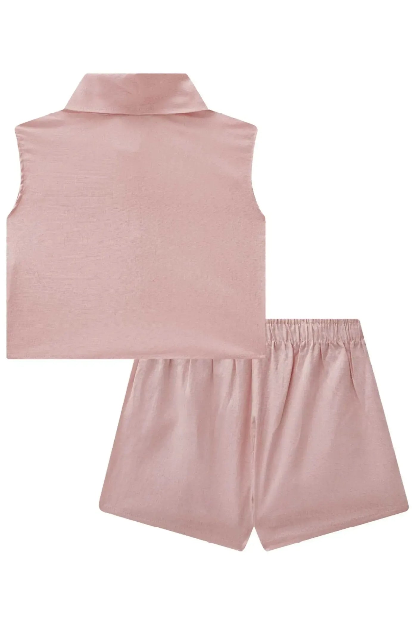 Conjunto de Camisa Cropped e Short Saia em Visco Linho Stretch 87773 Lilimoon Teen Menina