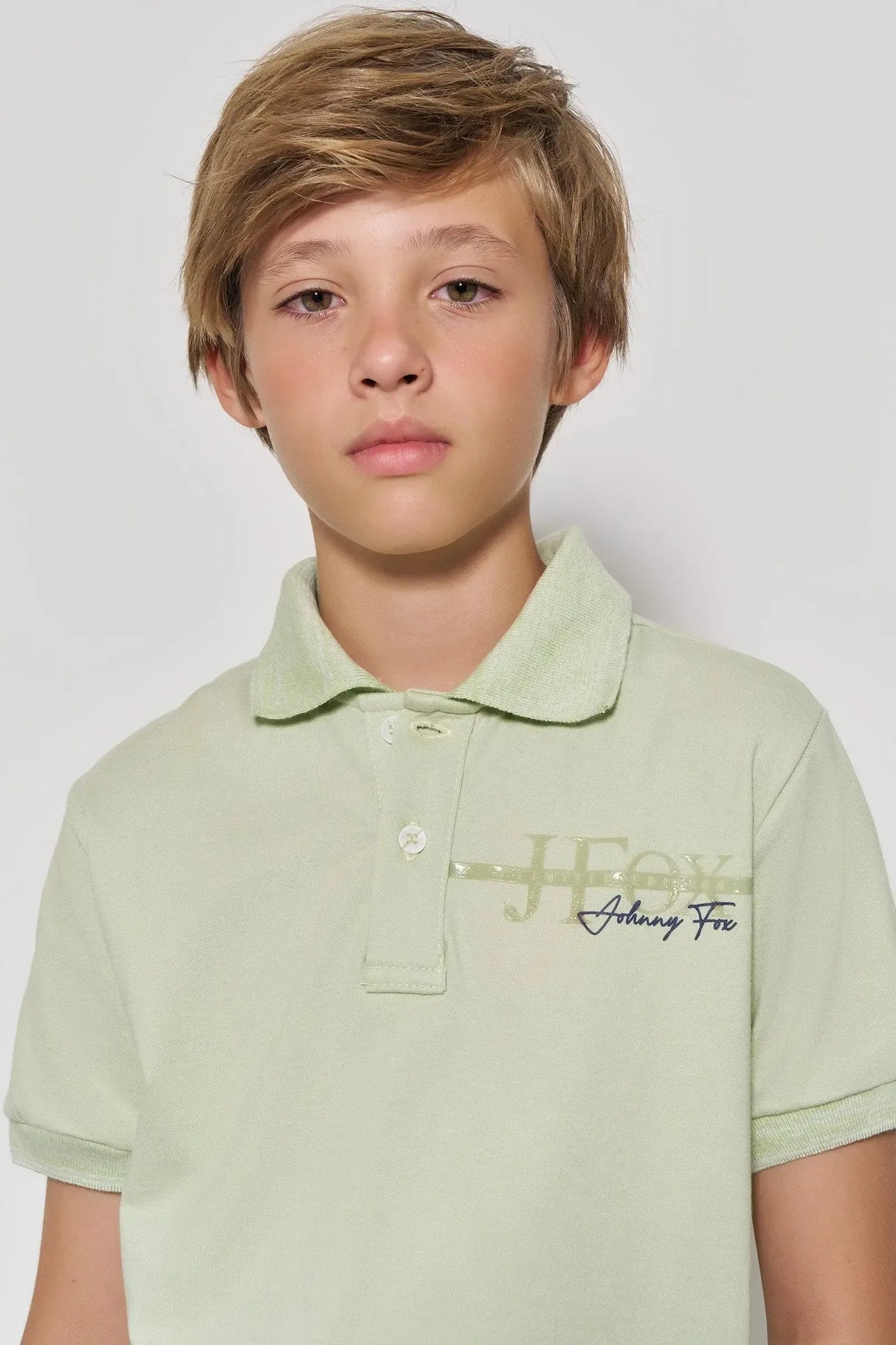 Conjunto de Camisa Polo em Piquet com Elastano e Bermuda em Malha Denim com Elastano 89041 Johnny Fox Teen Menino