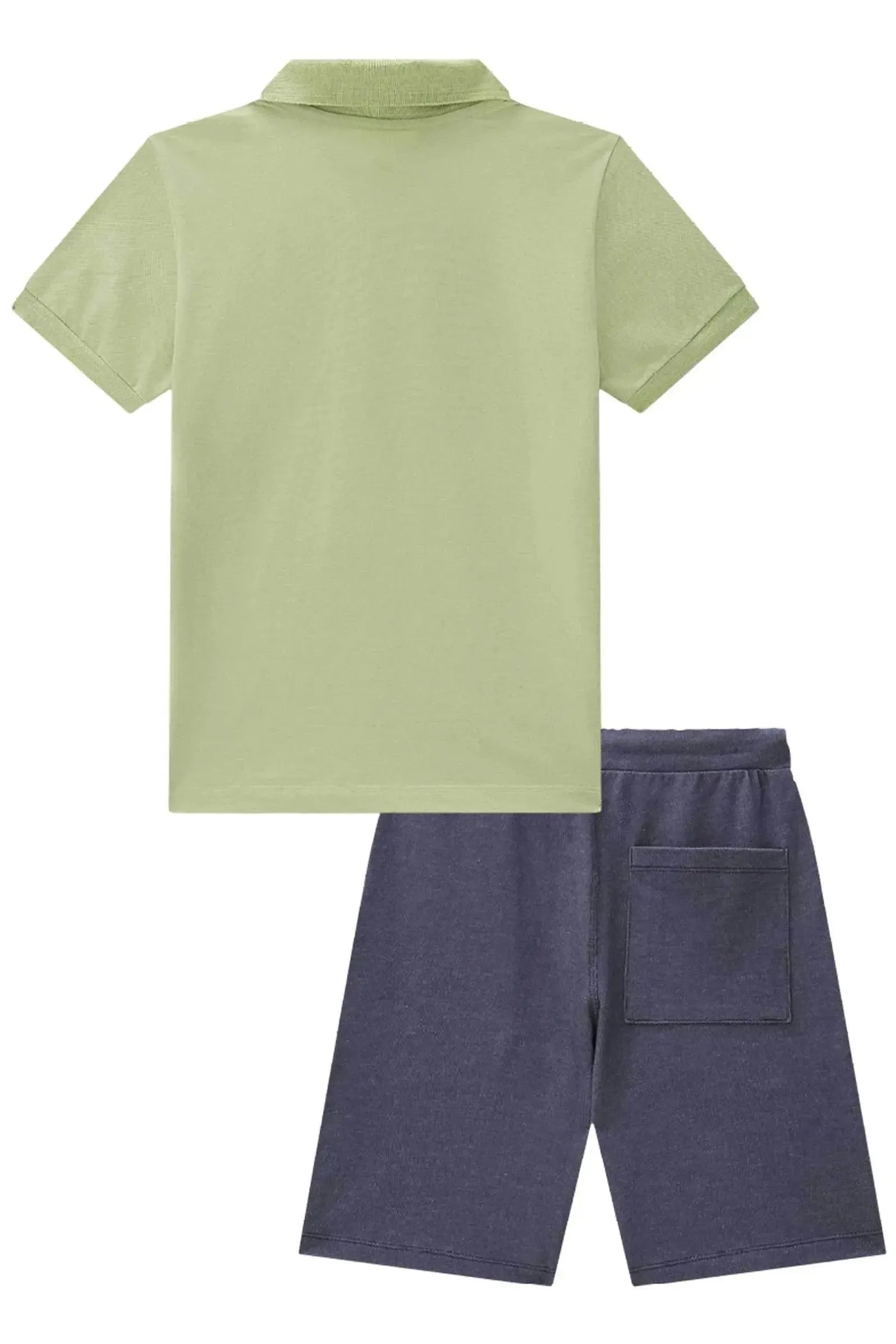 Conjunto de Camisa Polo em Piquet com Elastano e Bermuda em Malha Denim com Elastano 89041 Johnny Fox Teen Menino