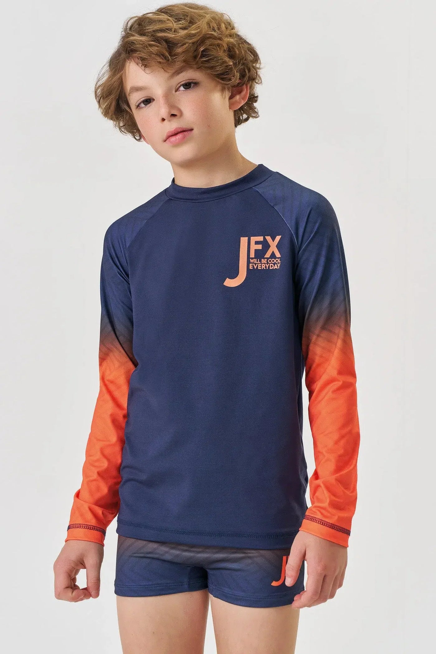 Conjunto Teen Menino de Camiseta e Sunga em Malha Uv Dry com Proteção Uv 50+ 81715 Johnny Fox