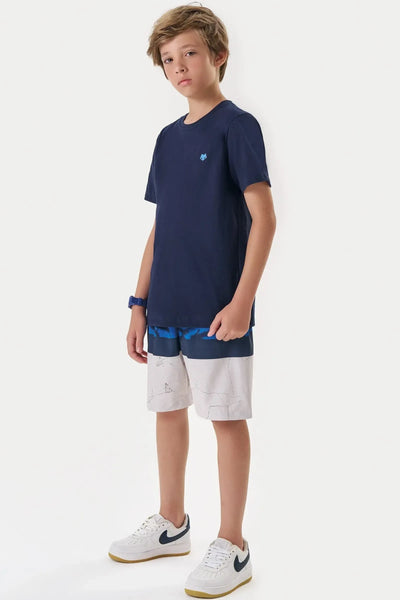 Conjunto de Camiseta em Meia Malha e Bermuda em Nylon Ergonomic com Elastano 88635 Johnny Fox Teen Menino