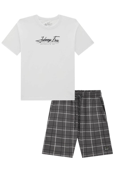 Conjunto de Camiseta em Meia Malha e Bermuda em Nylon Ergonomic com Elastano
 78262 Johnny Fox