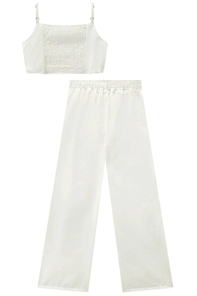 Conjunto de Top Cropped e Calça em Alfaiataria Amore 87470 Lilimoon Teen Menina