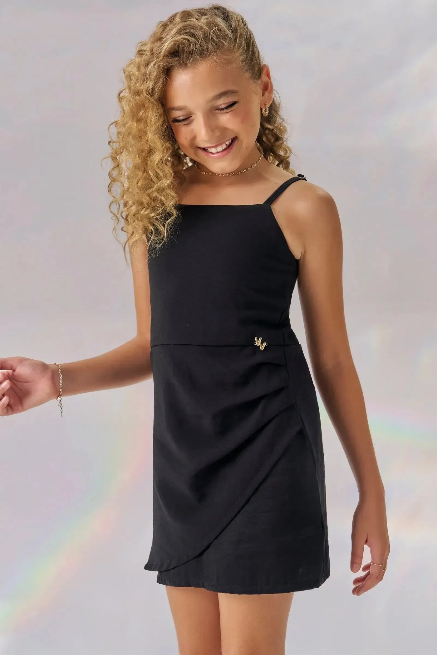 Conjunto de Top Cropped e Saia em Alfaiataria Jacquemus 87530 Vic&Vicky Teen Menina