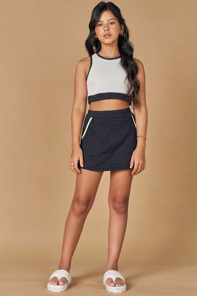 Conjunto de Top Cropped e Short Saia em Soft Line 77714 Lilimoon