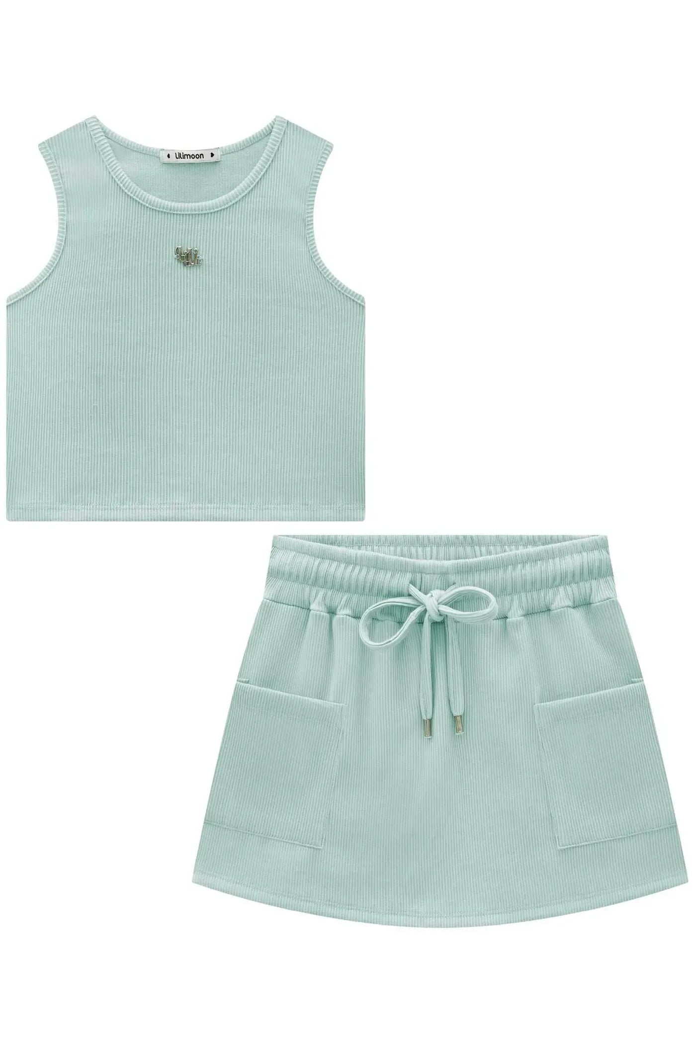 Conjunto de Top Cropped e Short Saia em Soft Line 87461 Lilimoon Teen Menina