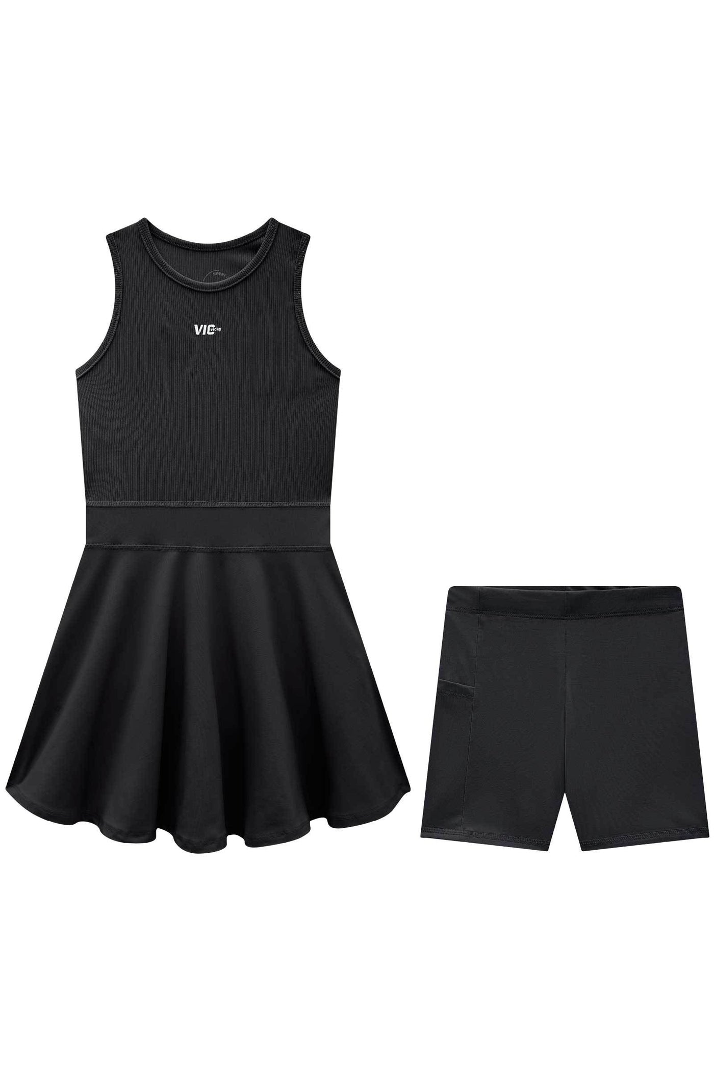 Conjunto de Vestido e Shorts Biker em Malha UV 50+ 84654 Vic&Vicky Teen Menina