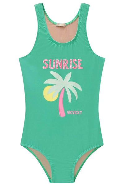 Maiô em Malha UV 50+ 87887 Vic&Vicky Teen Menina