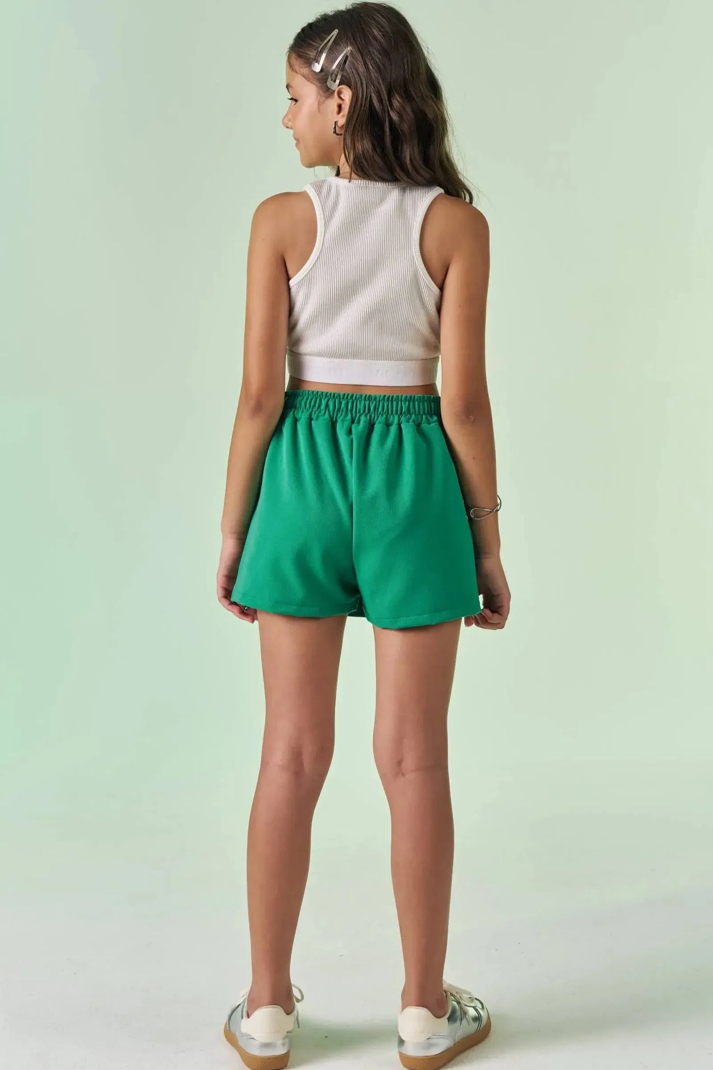 Short Saia em Blend de Viscose Sarjada 87506 Vic&Vicky Teen Menina