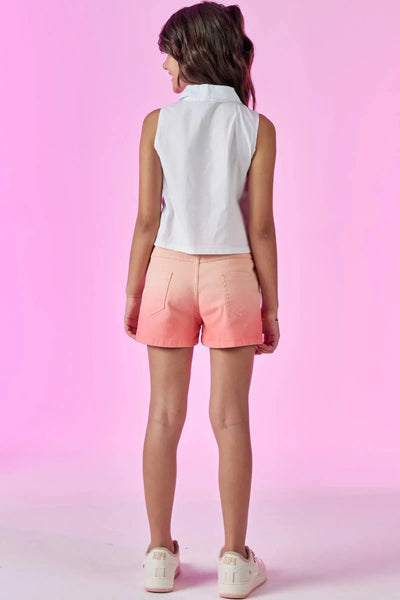 Shorts Cintura Alta em Saja com Elastano 87593 Vic&Vicky Teen Menina