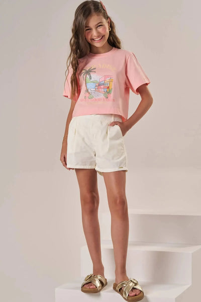 Shorts em Alfaiataria Amore 86544 Lilimoon Teen Menina