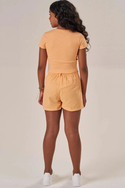 Shorts em Sarja com Elastano 86548 Lilimoon Teen Menina