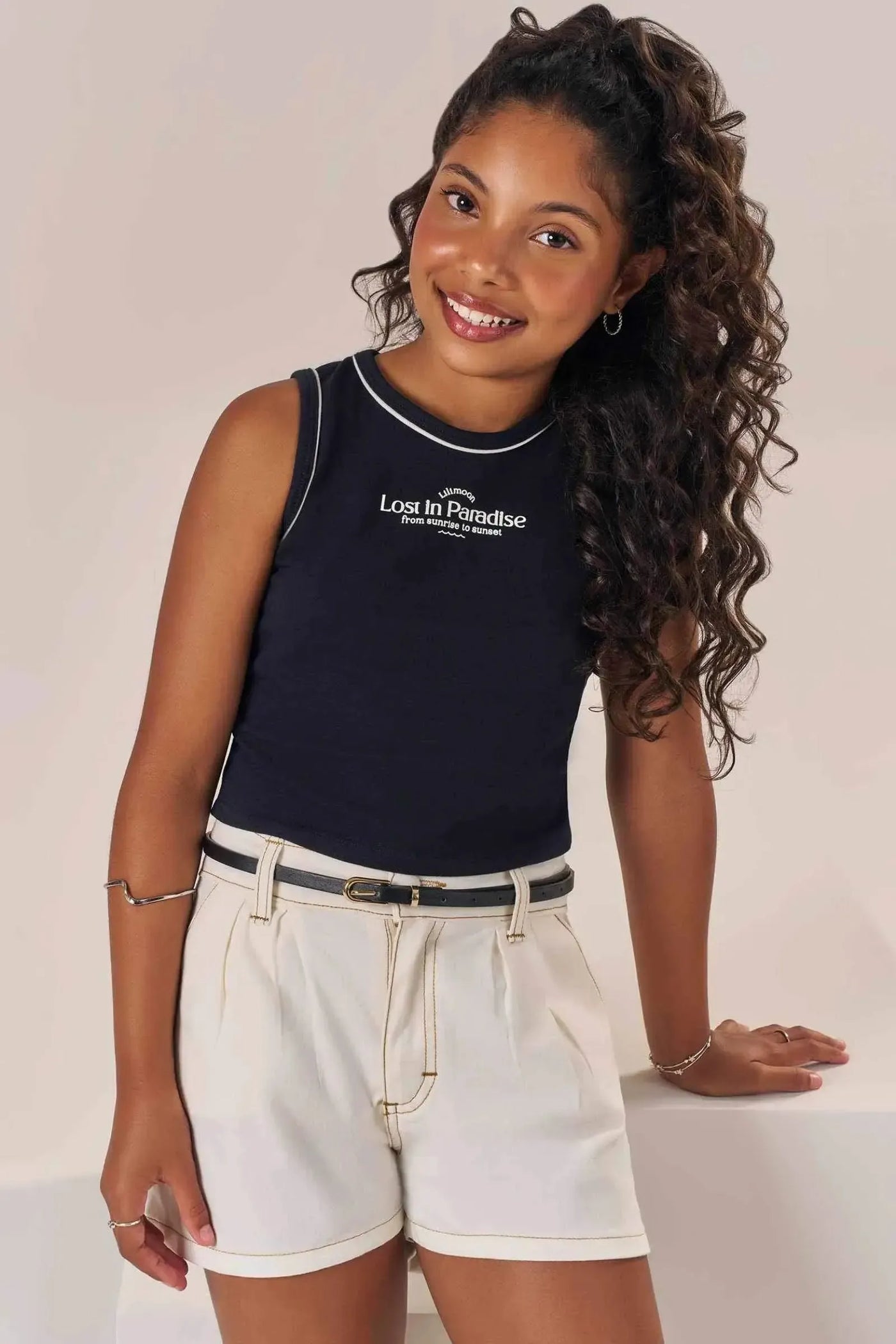 Shorts em Sarja com Elastano 87198 Lilimoon Teen Menina