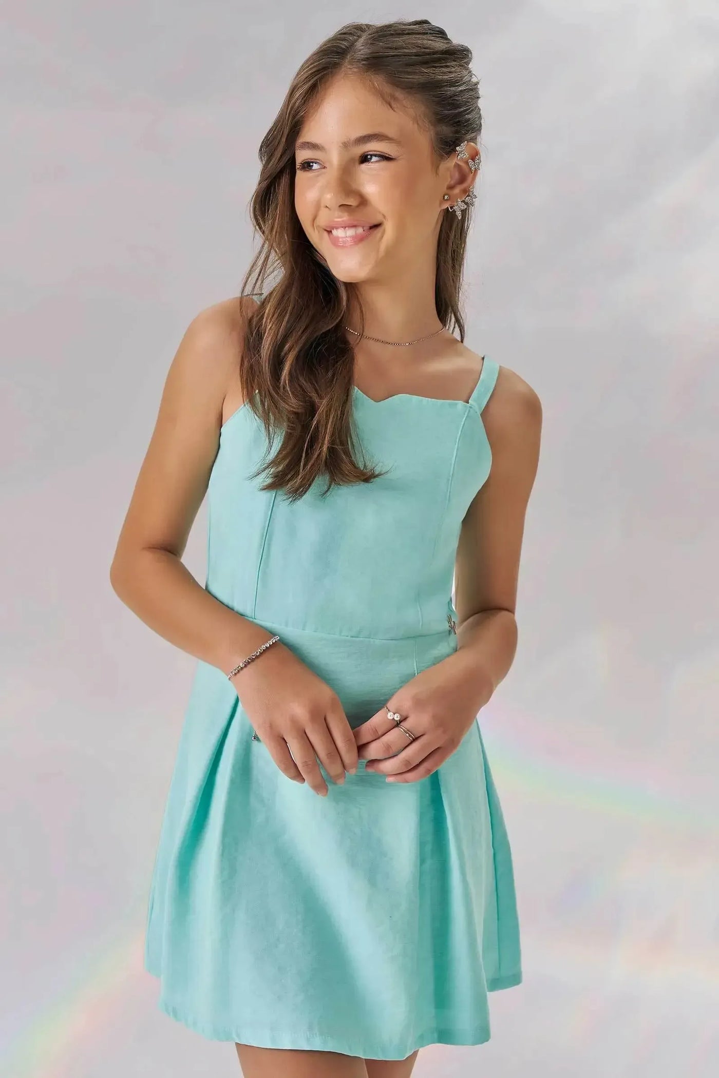 Vestido Médio em Alfaiataria Jacquemus 87859 Vic&Vicky Teen Menina