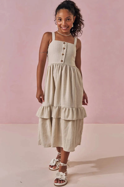 Vestido Midi em Linho Milano 87534 Lilimoon Teen Menina