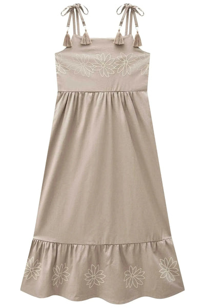 Vestido New Midi em Linho Santorine 87877 Vic&Vicky Teen Menina