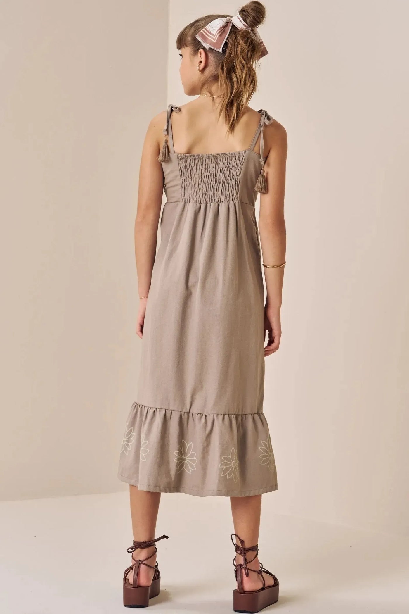 Vestido New Midi em Linho Santorine 87877 Vic&Vicky Teen Menina